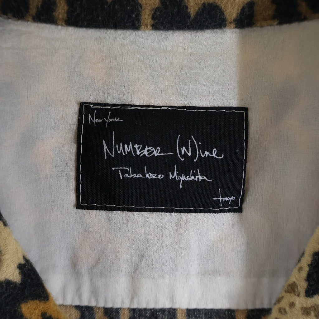 NUMBER (N)INE(ナンバーナイン) 03SS-AW カート期 レオパード柄 フロントポケット オープンカラー半袖シャツ パジャマシャツ ベージュ