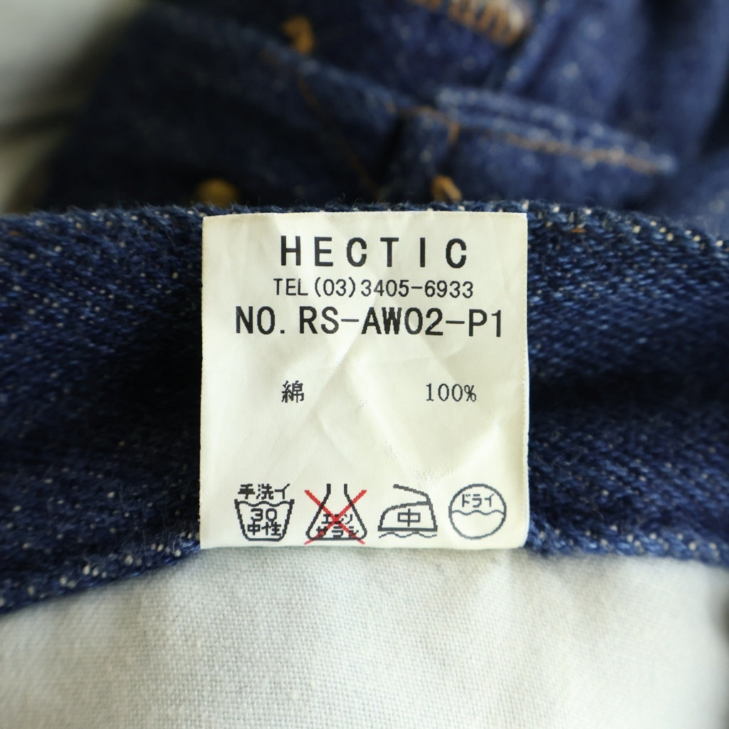 NO BRAND(ノーブランド) ROC STER(ロックスター) チェック柄切り替え ボタンフライ デニムパンツ インディゴ RS-AW02-P1