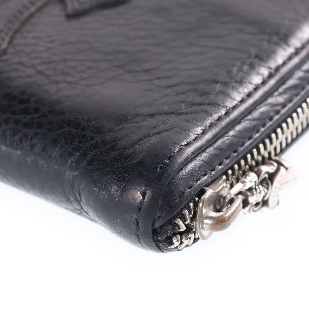 CHROME HEARTS(クロムハーツ) REC F ZIP 3セメタリー クロスパッチ ラウンドファスナーウォレット 長財布 ブラック