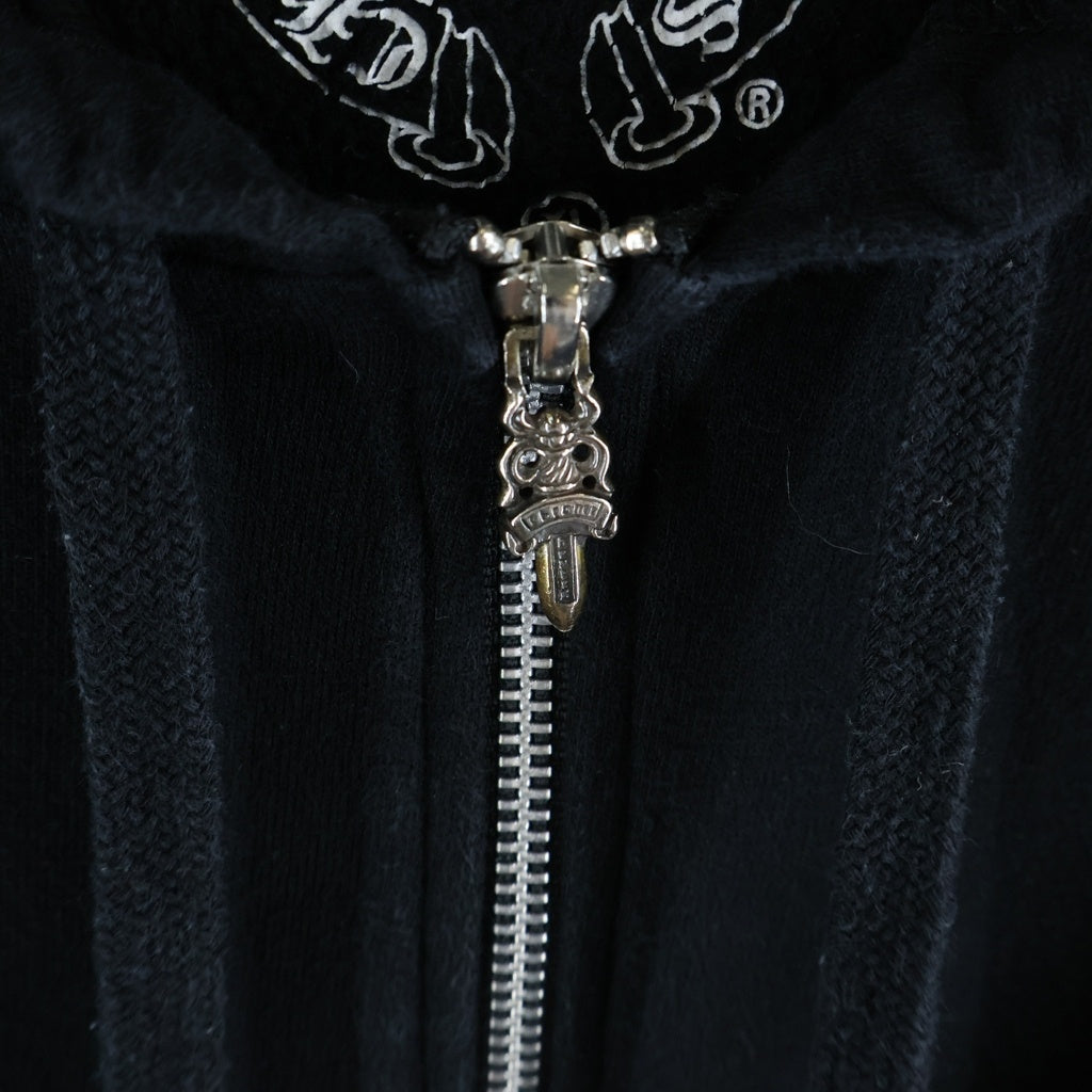 CHROME HEARTS(クロムハーツ) STAR ZIP HOODIE スタープリント ジップアップ スウェットパーカー フーディ ブラック