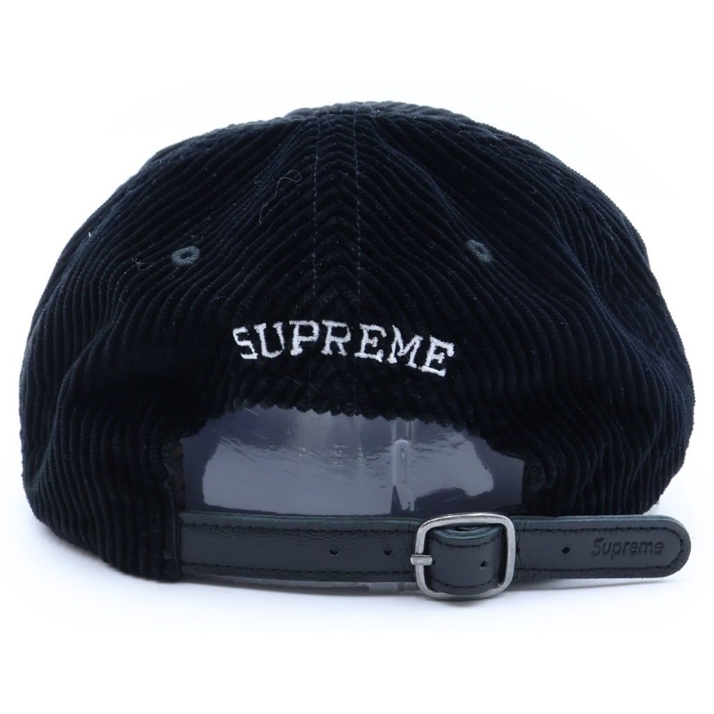 SUPREME(シュプリーム) 23AW Corduroy S Logo 6-Panel コーデュロイ Sロゴ 6パネルキャップ 帽子 ブラック レディース