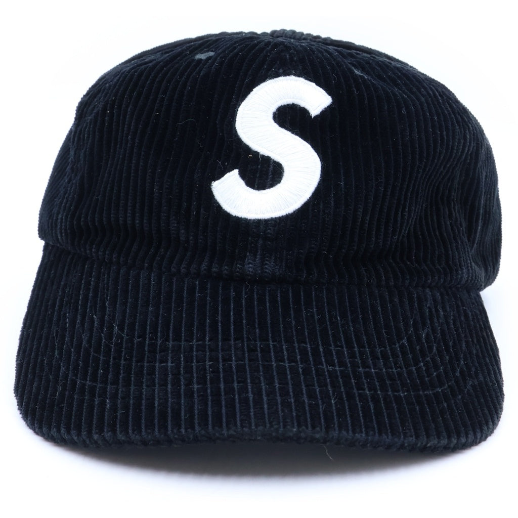 SUPREME(シュプリーム) 23AW Corduroy S Logo 6-Panel コーデュロイ Sロゴ 6パネルキャップ 帽子 ブラック レディース