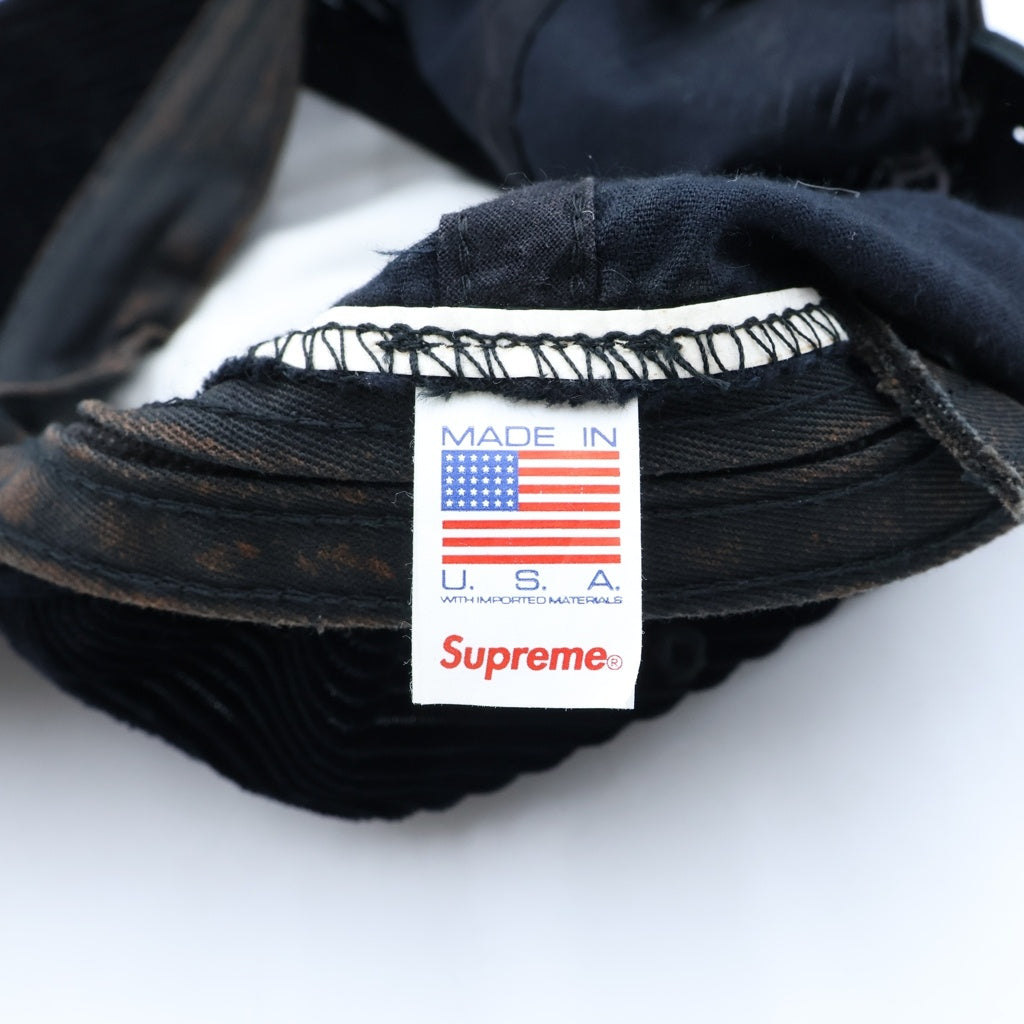 SUPREME(シュプリーム) 23AW Corduroy S Logo 6-Panel コーデュロイ Sロゴ 6パネルキャップ 帽子 ブラック レディース