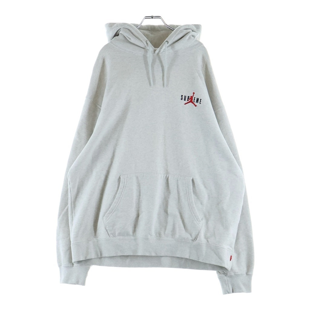 SUPREME(シュプリーム) 24SS ×NIKE Jordan Hooded Sweatshirt ナイキ ジョーダン プリントロゴ スウェットフーデッドシャツ プルオーバーパーカー グレー HF0836-051