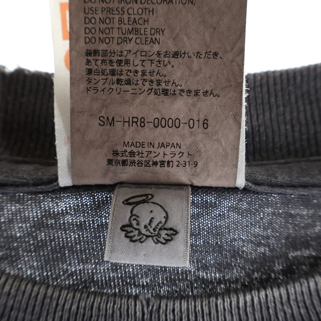SAINT MICHAEL(セントマイケル) JESUS SS TEE ヴィンテージ加工 ジーザスプリント クルーネック 半袖Tシャツ カットソー ブラック SM-HR8-0000-016