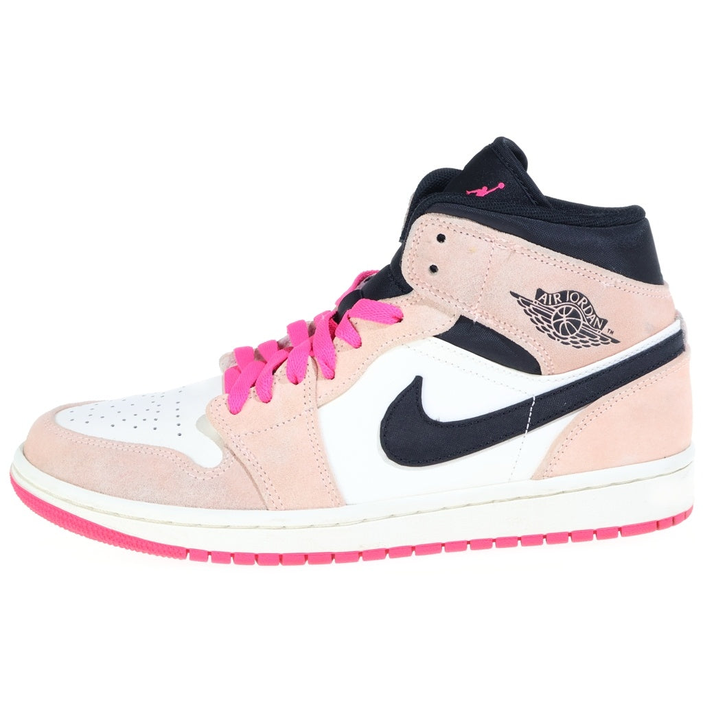 NIKE(ナイキ) AIR JORDAN 1 MID Crimson Tint エアジョーダン1 ミッド クリムゾン ティント ミッドカットスニーカー シューズ ホワイト/ピンク US8/26.0cm 852542-801