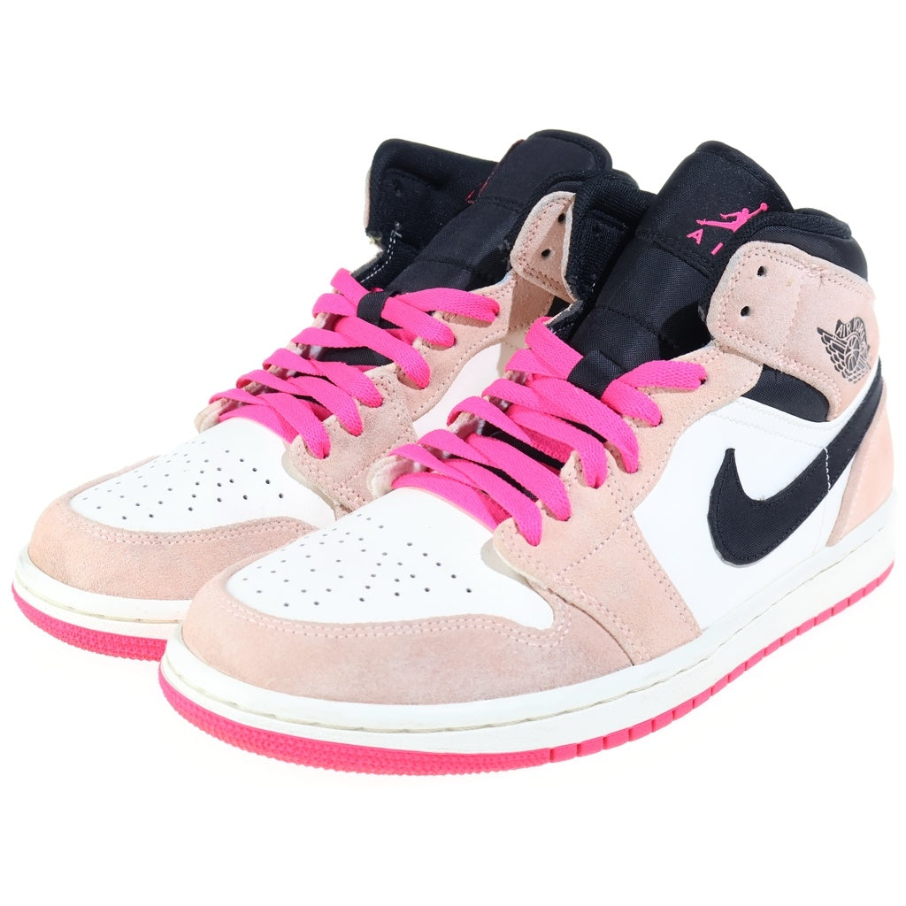NIKE(ナイキ) AIR JORDAN 1 MID Crimson Tint エアジョーダン1 ミッド クリムゾン ティント ミッドカットスニーカー シューズ ホワイト/ピンク US8/26.0cm 852542-801