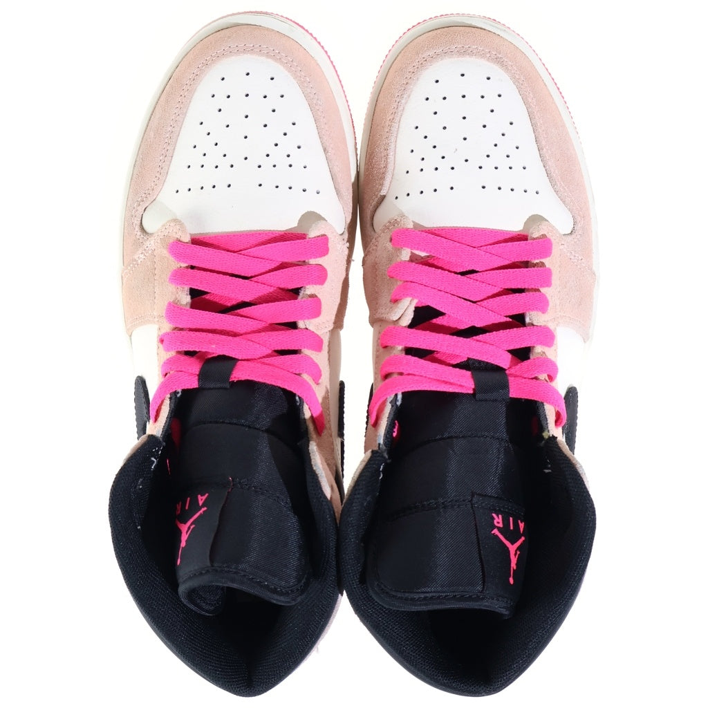 NIKE(ナイキ) AIR JORDAN 1 MID Crimson Tint エアジョーダン1 ミッド クリムゾン ティント ミッドカットスニーカー シューズ ホワイト/ピンク US8/26.0cm 852542-801