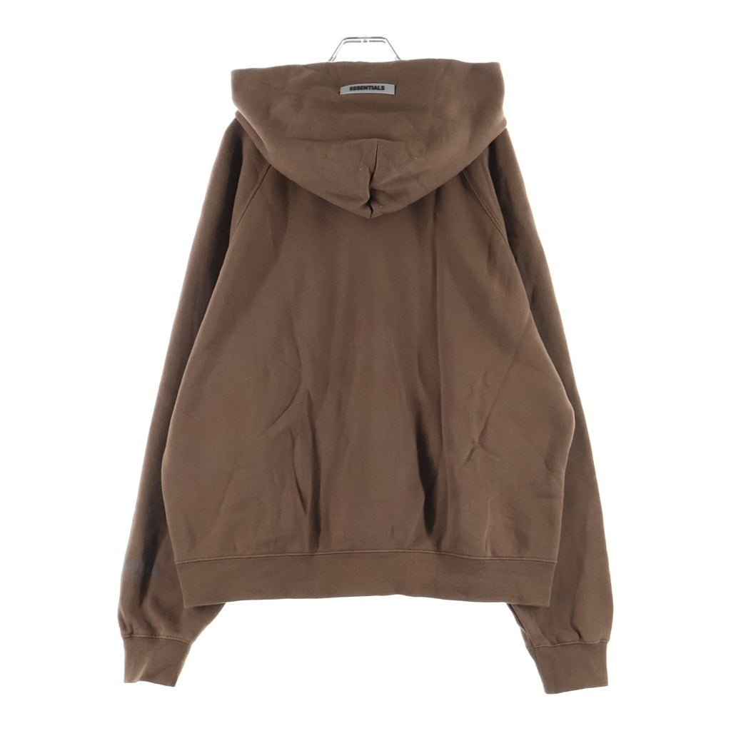 FEAR OF GOD ESSENTIALS(フィアオブゴッド エッセンシャルズ) フロントロゴ ラバープリント プルオーバー スウェットパーカー ブラウン