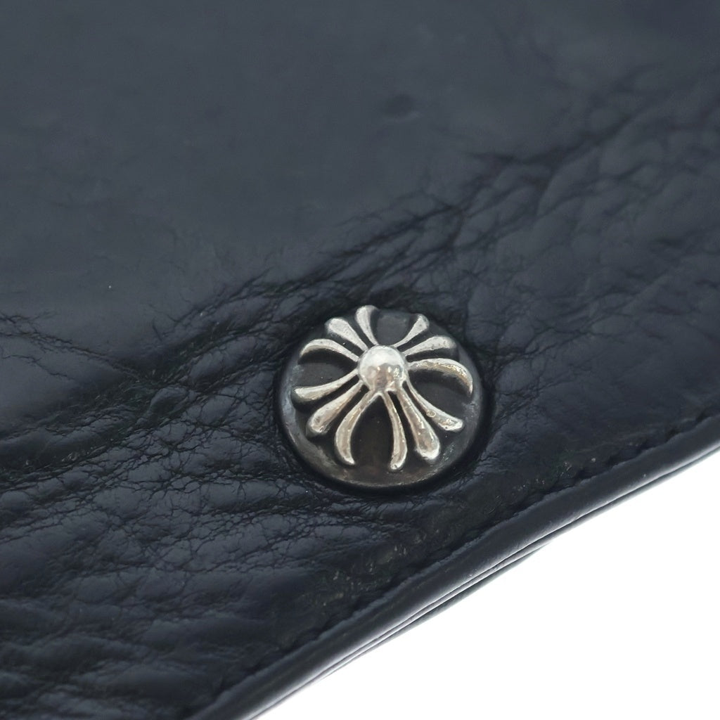 CHROME HEARTS(クロムハーツ) 1SNAP 1スナップ クロス ボールボタン レザーウォレット 財布 ブラック