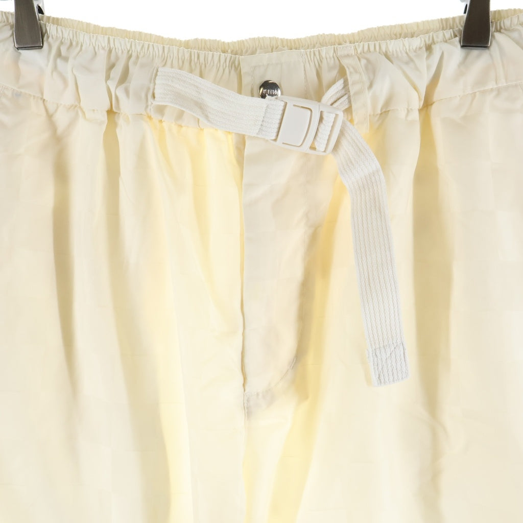 KITH(キス) Checkered Satin Davon Pant KHM060554 ジップフライ チェッカード サテン ダフォン ナイロンパンツ ホワイト