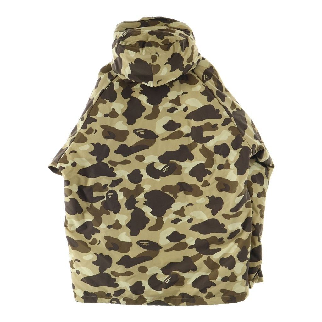 BAPE BY A BATHING APE(ベイプ ア ベイシング エイプ) CAMO DOWN JACKET カモフラ柄 フーディー ナイロン ダウンジャケット ベージュ/ブラウン
