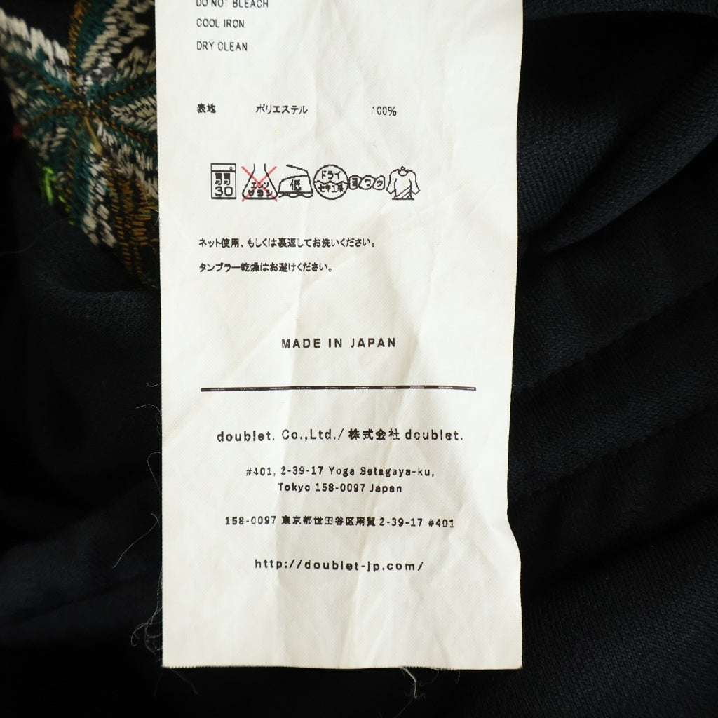 doublet(ダブレット) 19SS CHAOS EMBROIDERY TRACK PANTS カオスエンブロイダリー サイドライン トラックパンツ ブラック 19SS08PT92