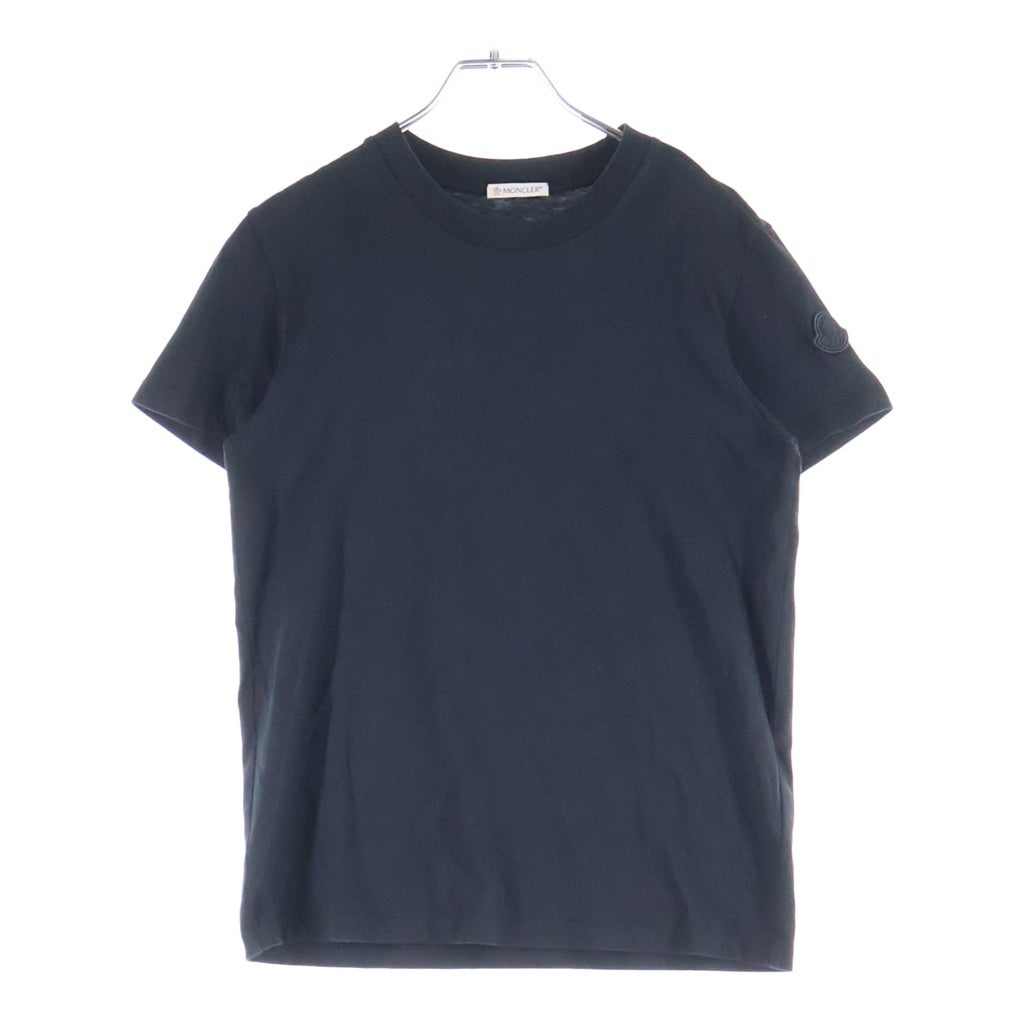 MONCLER(モンクレール) SS T-SHIRT ロゴワッペン付 クルーネック半袖Tシャツ カットソー レディース ブラック H20938C00005 829HP
