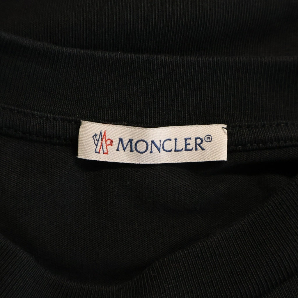 MONCLER(モンクレール) SS T-SHIRT ロゴワッペン付 クルーネック半袖Tシャツ カットソー レディース ブラック H20938C00005 829HP