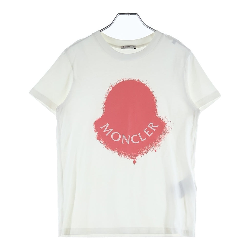 MONCLER(モンクレール) SS T-SHIRT フロントロゴプリント クルーネック半袖Tシャツ カットソー レディース ホワイト H10938C00014 829HP