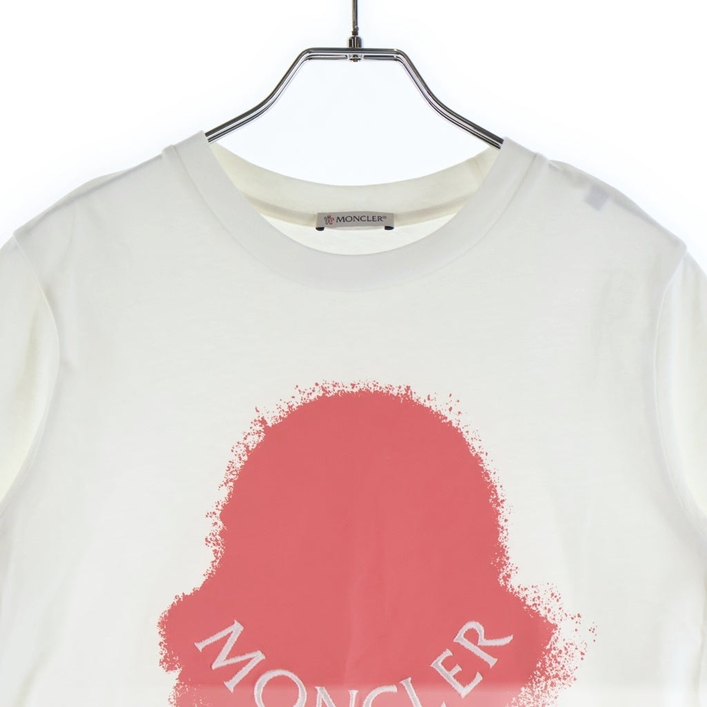 MONCLER(モンクレール) SS T-SHIRT フロントロゴプリント クルーネック半袖Tシャツ カットソー レディース ホワイト H10938C00014 829HP