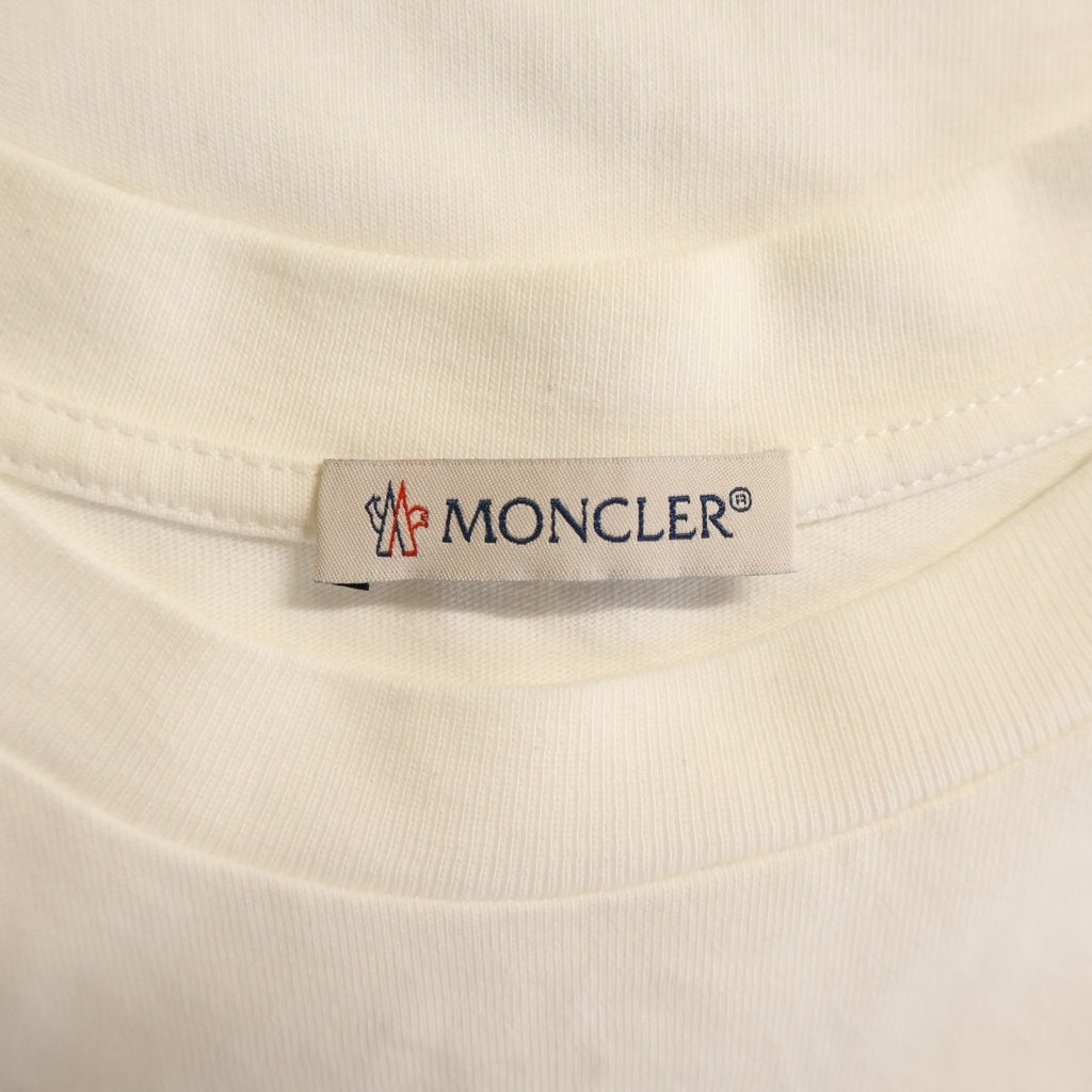 MONCLER(モンクレール) SS T-SHIRT フロントロゴプリント クルーネック半袖Tシャツ カットソー レディース ホワイト H10938C00014 829HP