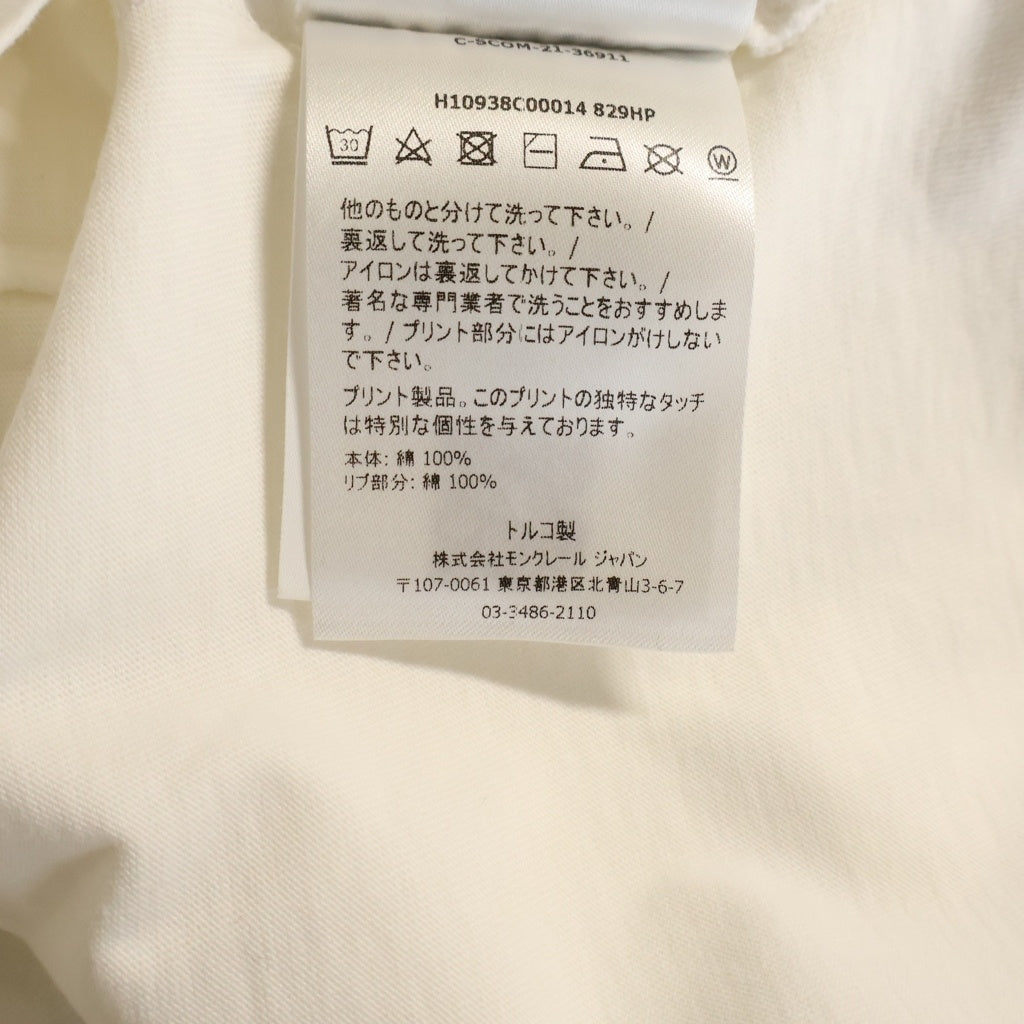 MONCLER(モンクレール) SS T-SHIRT フロントロゴプリント クルーネック半袖Tシャツ カットソー レディース ホワイト H10938C00014 829HP