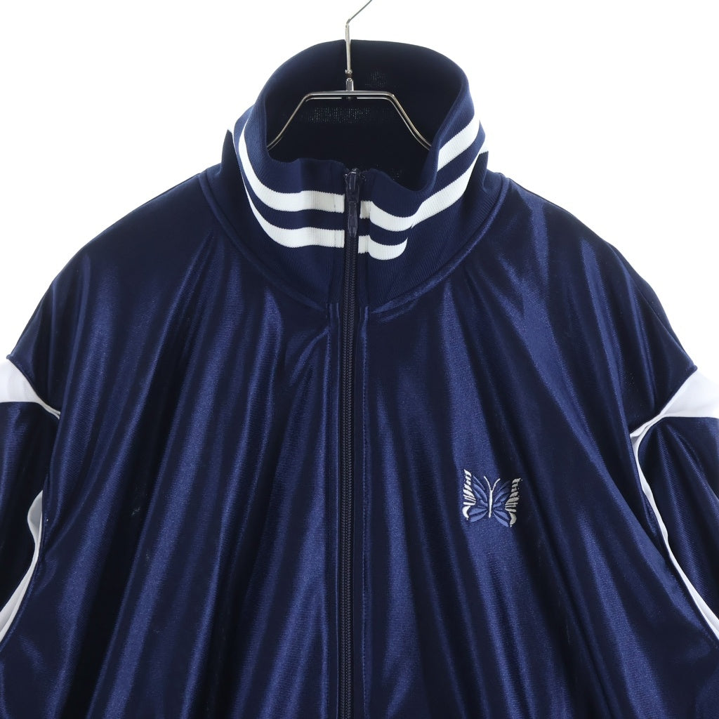 Needles(ニードルス) 26SS TRICOT SATEEN TRACK JACKET フロントロゴ刺繍 サテントラックジャケット ネイビー SX217