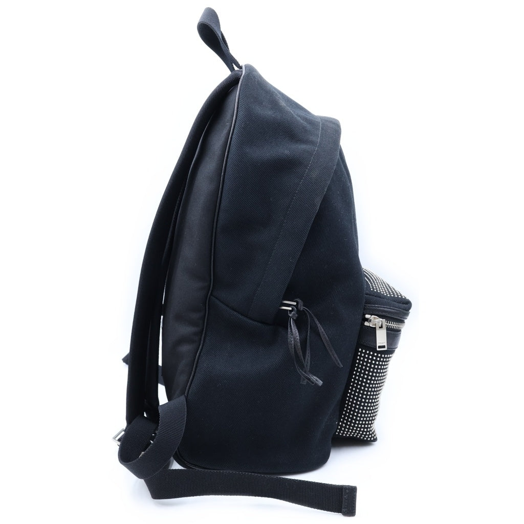 SAINT LAURENT PARIS(サンローランパリ) Canvas City Studded Back Pack キャンバス シティ スタッズ バックパック リュック ブラック 467985 レディース