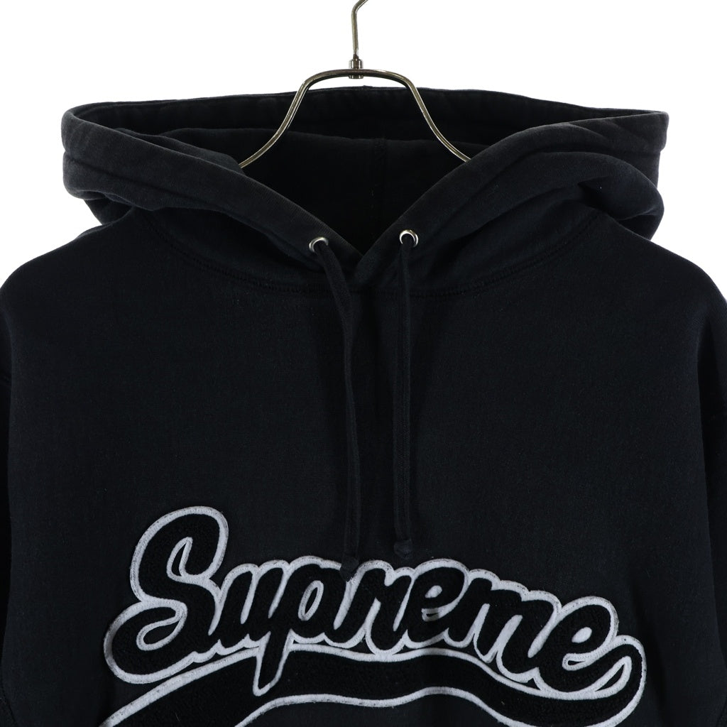 SUPREME(シュプリーム) 15AW Chenille Script Hooded Sweatshirt シェニール スクリプト プルオーバースウェットパーカー フーディ ブラック
