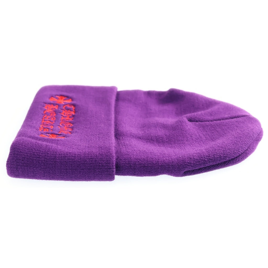 CHROME HEARTS(クロムハーツ) WOOL WATCH CAP CH PLUS クロス刺繍 ビーニー ニット帽 帽子 パープル