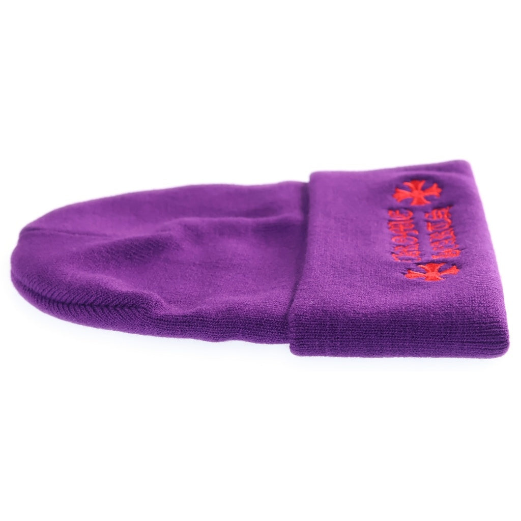 CHROME HEARTS(クロムハーツ) WOOL WATCH CAP CH PLUS クロス刺繍 ビーニー ニット帽 帽子 パープル