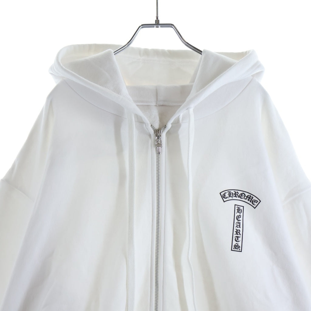 CHROME HEARTS(クロムハーツ) BACK ARCH LOGO USA ZIP UP HOODIE バックアーチロゴ ジップアップパーカー ホワイト