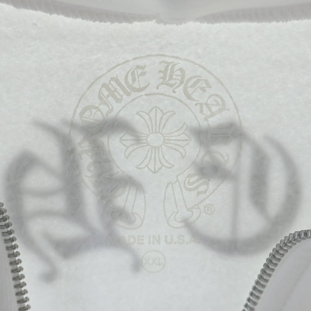 CHROME HEARTS(クロムハーツ) BACK ARCH LOGO USA ZIP UP HOODIE バックアーチロゴ ジップアップパーカー ホワイト