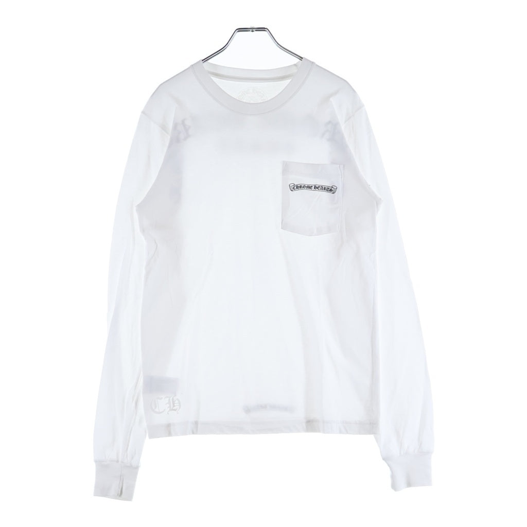 CHROME HEARTS(クロムハーツ) BACK ARCH LOGO SCROLL RABEL USA PRINT バックアーチロゴ スクロールラベル プリント ロングスリーブ 長袖Tシャツ ホワイト