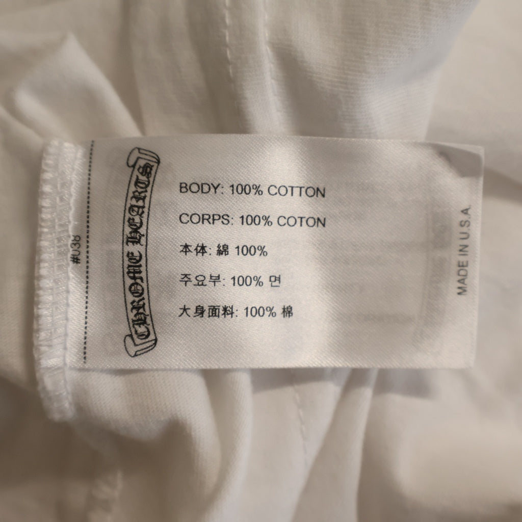 CHROME HEARTS(クロムハーツ) BACK ARCH LOGO SCROLL RABEL USA PRINT バックアーチロゴ スクロールラベル プリント ロングスリーブ 長袖Tシャツ ホワイト