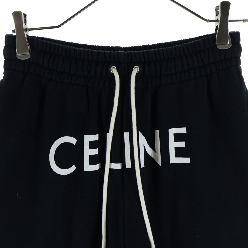 CELINE(セリーヌ) TRACK PANTS フロントロゴ ジョガー ルーズ スウェットパンツ ブラック 2Z056670Q. 38AW