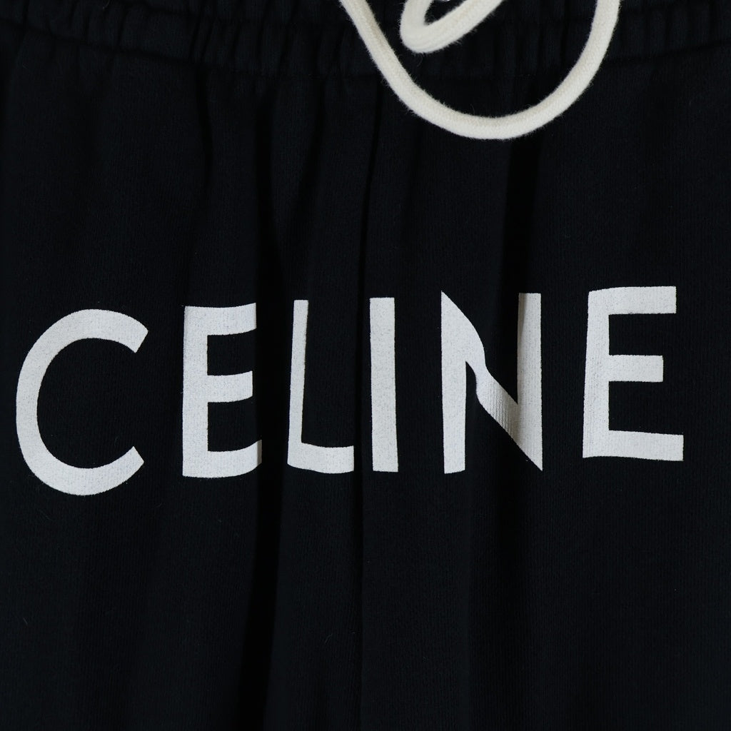 CELINE(セリーヌ) TRACK PANTS フロントロゴ ジョガー ルーズ スウェットパンツ ブラック 2Z056670Q. 38AW