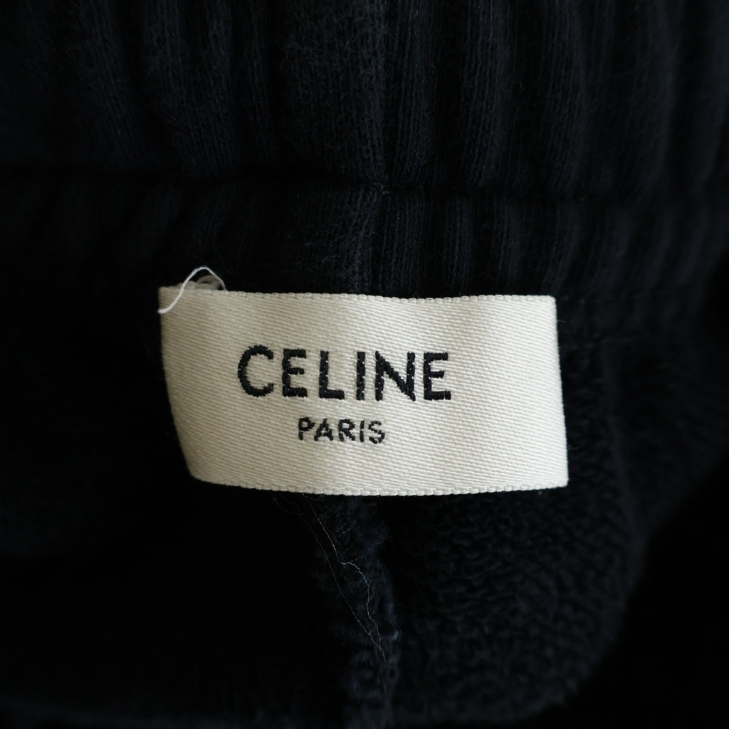 CELINE(セリーヌ) TRACK PANTS フロントロゴ ジョガー ルーズ スウェットパンツ ブラック 2Z056670Q. 38AW