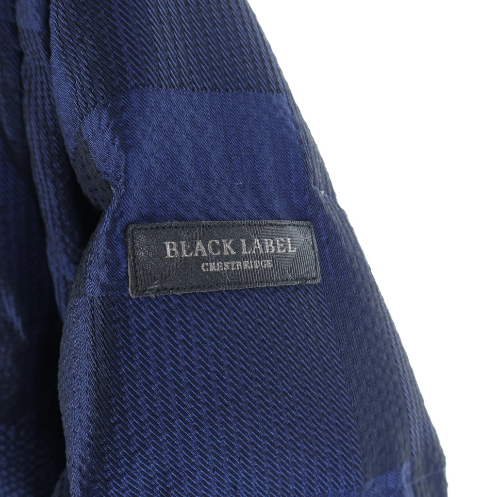 BLACK LABEL CRESTBRIDGE(ブラックレーベルクレストブリッジ) 2WAY チェック柄 フーディー ジップアップ ダウンベスト ジャケット ネイビー 51F15-225-24