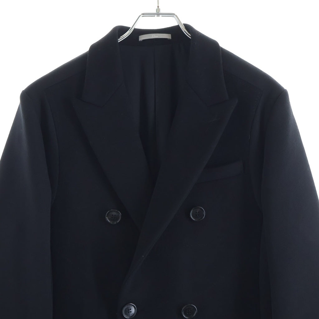 DIOR(ディオール) Double Breasted Chester Coat ピークドラペル ダブルブレスト ドッキング チェスターコート ブラック 833C311K9227