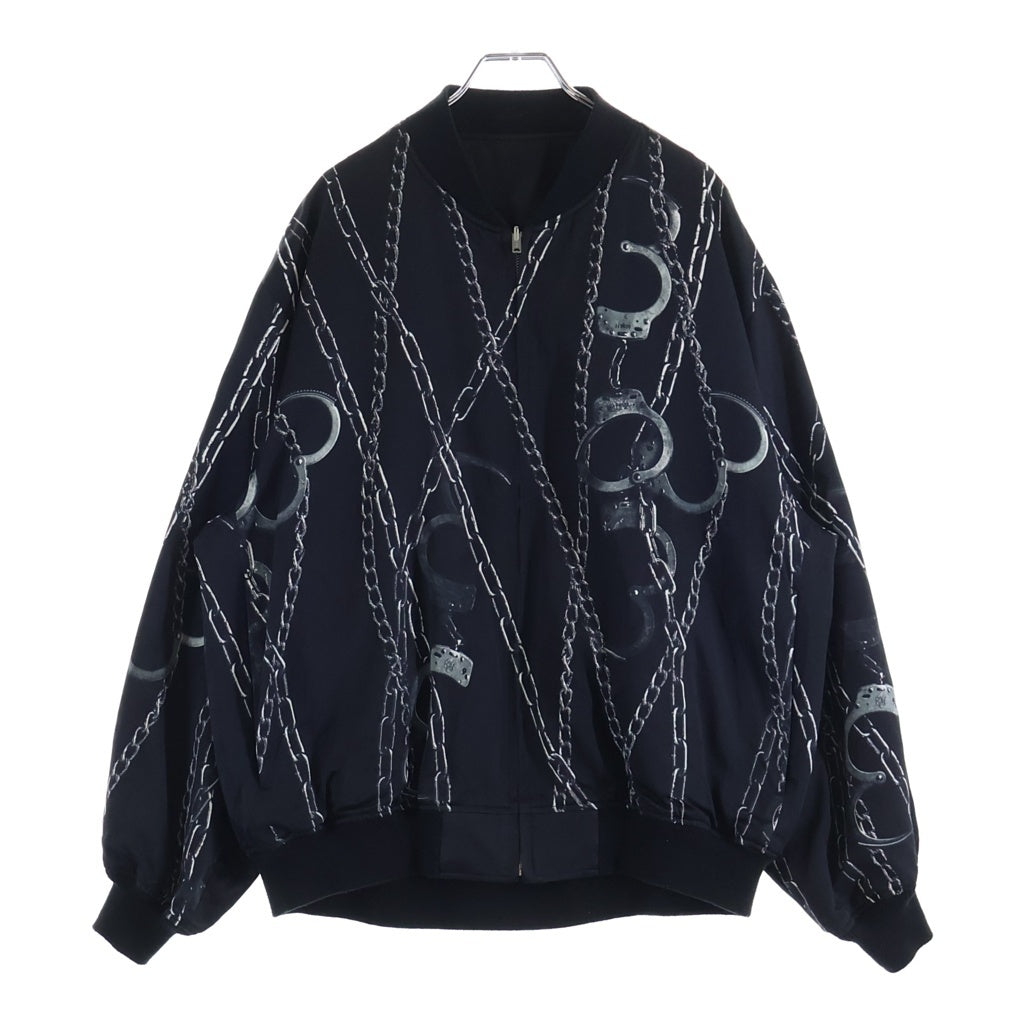 LAD MUSICIAN(ラッドミュージシャン) 20SS SATIN CHAIN REVERSIBLE BLOUSON ジップアップ サテン チェーン リバーシブル ブルゾン ブラック 2120-352