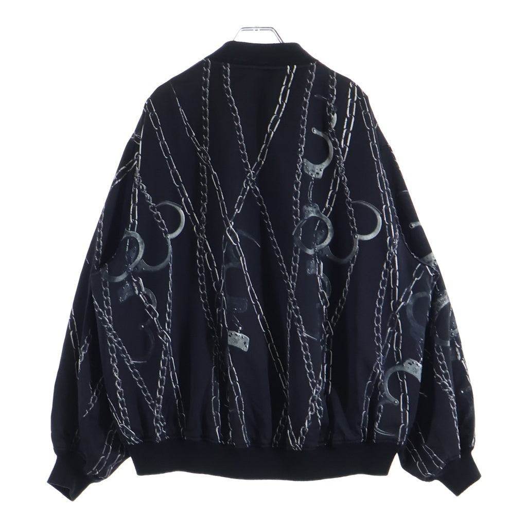 LAD MUSICIAN(ラッドミュージシャン) 20SS SATIN CHAIN REVERSIBLE BLOUSON ジップアップ サテン チェーン リバーシブル ブルゾン ブラック 2120-352