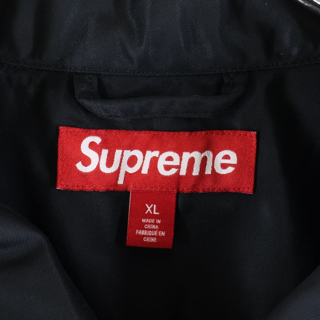 SUPREME(シュプリーム) 24SS Nylon Chore Coat フロントロゴ刺繍 チョアコート ナイロンジャケット ブラック