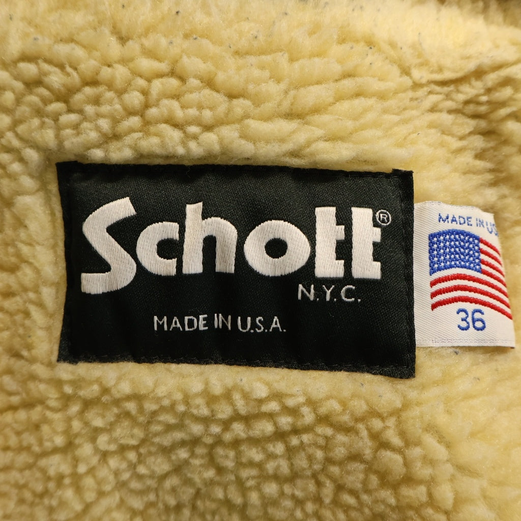 SCHOTT(ショット) Concho Button Boa Ranch Jacket カウレザー コンチョボタン ボアランチ ジャケット ネイビー 7543