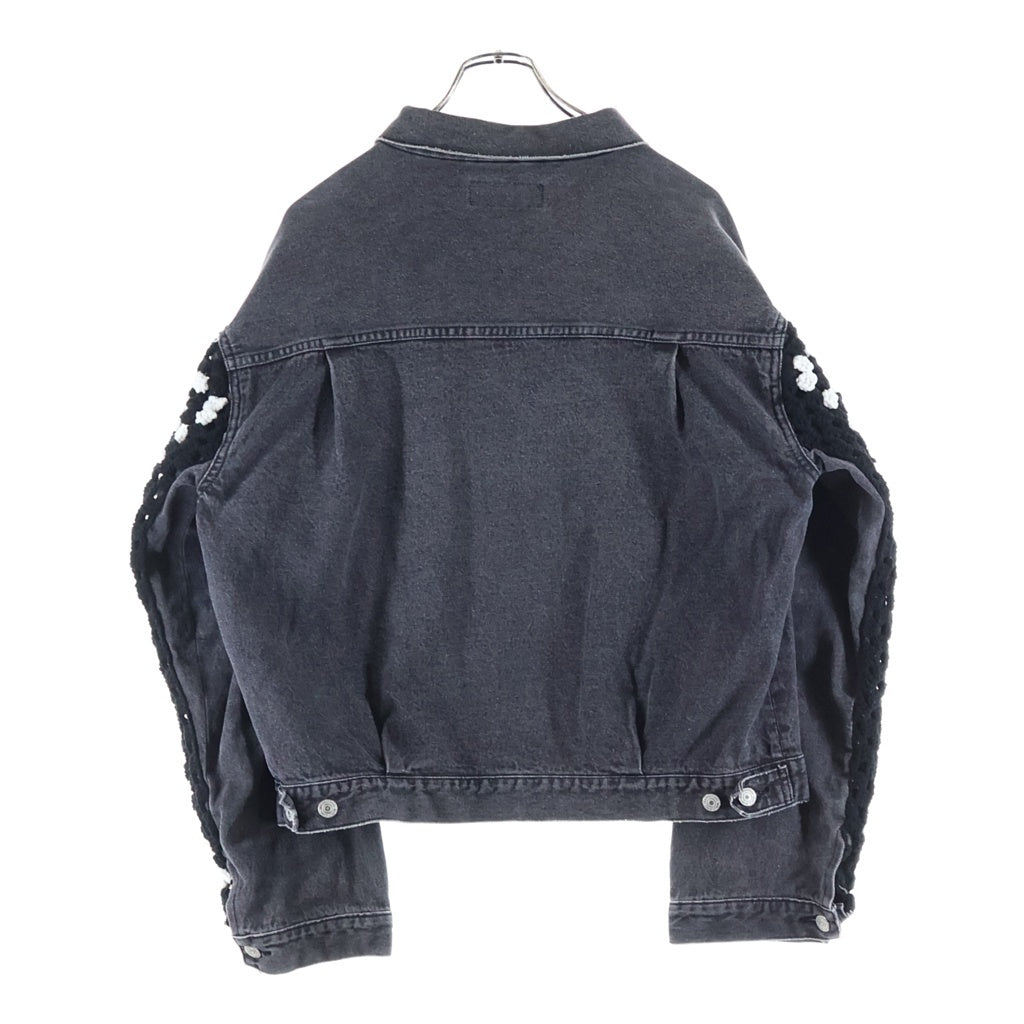 DISCOVERED(ディスカバード) 25SS CRochet Denim Blouson クロシェット デニムジャケット ブルゾン ブラック DC-SS25-BL-03