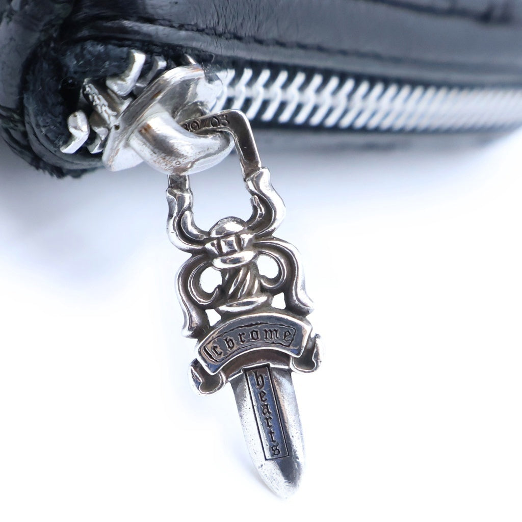CHROME HEARTS(クロムハーツ) REC F ZIP QUILTED WALLET セメタリークロス キルティング レザーウォレット 財布 ブラック