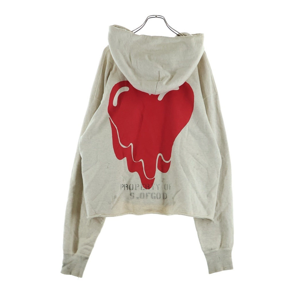 SAINT MICHAEL(セントマイケル) 21AW ×EMOTIONALLY UNAVAILABLE EU STM HOODIE エモーショナル アンアヴェラブル 両面プリント プルオーバースウェットパーカー アイボリー EU-A21-0000-053