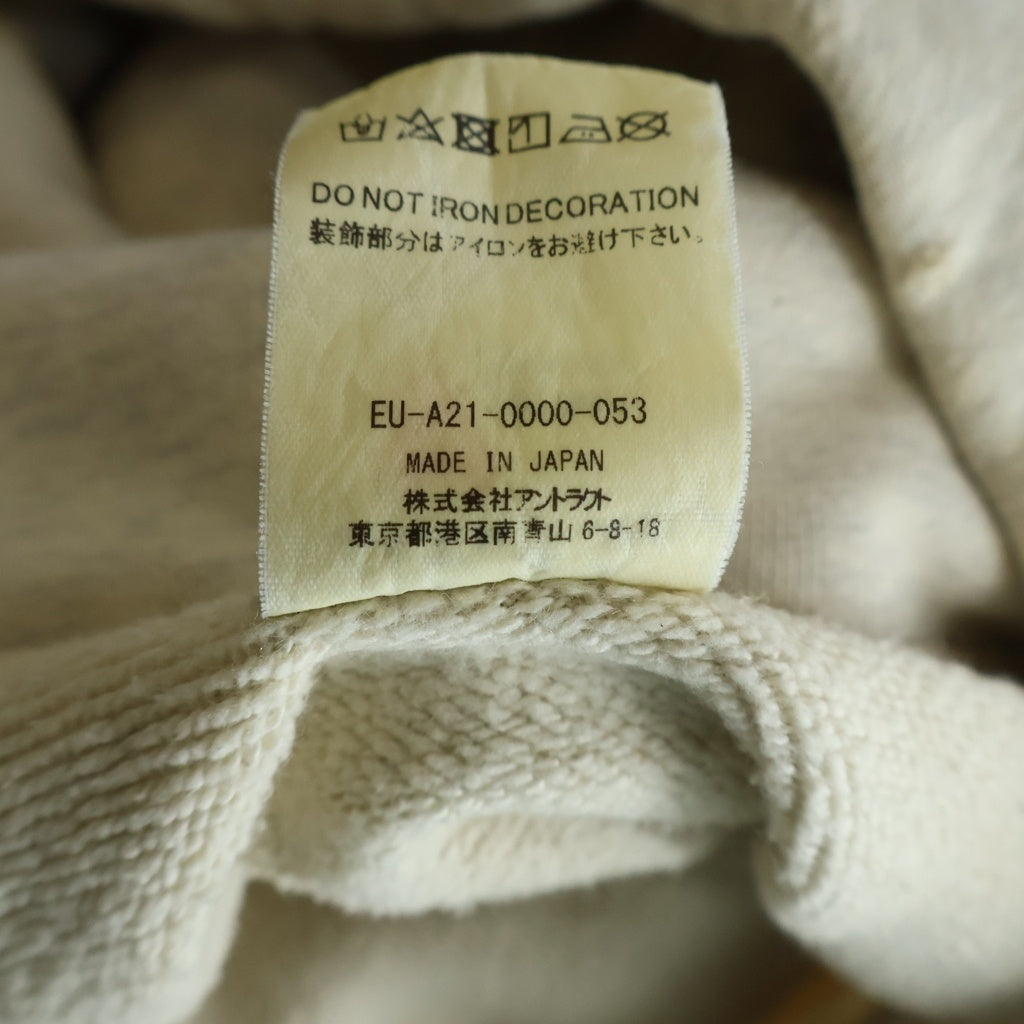 SAINT MICHAEL(セントマイケル) 21AW ×EMOTIONALLY UNAVAILABLE EU STM HOODIE エモーショナル アンアヴェラブル 両面プリント プルオーバースウェットパーカー アイボリー EU-A21-0000-053