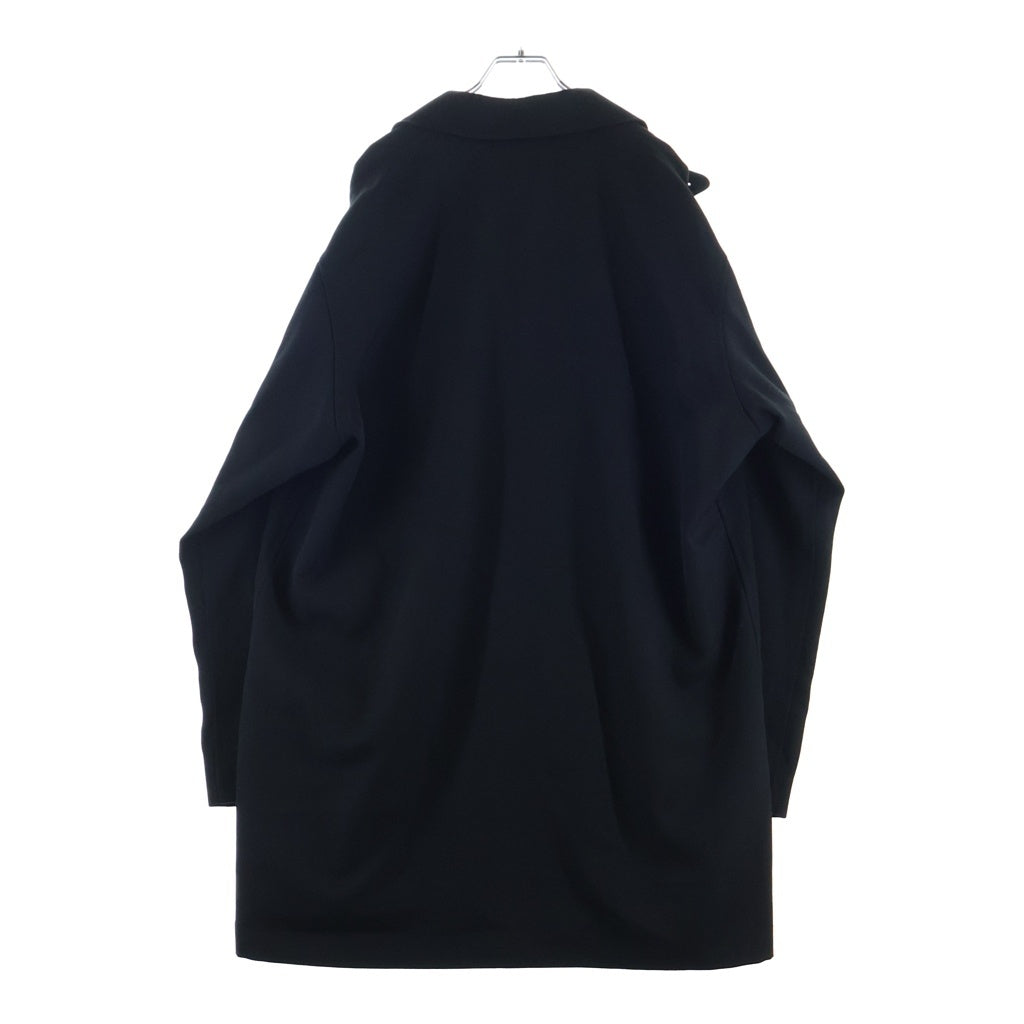 Yohji Yamamoto POUR HOMME(ヨウジヤマモト プールオム) 25AW ARMY GABARDINE 3 BUTTONS JACKE アーミー ギャバジン 3ボタン ロングジャケット ブラック HM-J11-101