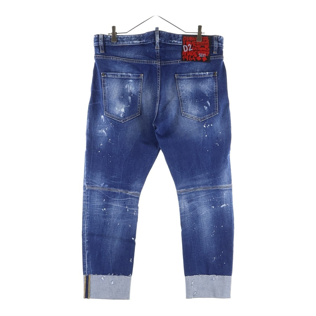 DSQUARED2(ディースクエアード) 21AW Sailor Jean Paint Splatter Dark Blue Denim Pants ペイント加工 スプラッター デニムパンツ インディゴ S74LB0968 S30663