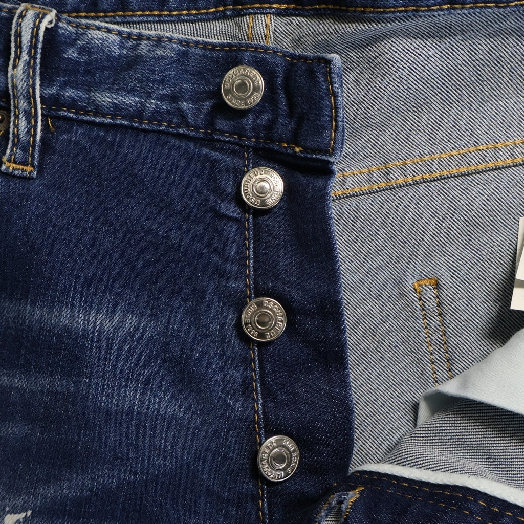 DSQUARED2(ディースクエアード) 21AW Sailor Jean Paint Splatter Dark Blue Denim Pants ペイント加工 スプラッター デニムパンツ インディゴ S74LB0968 S30663