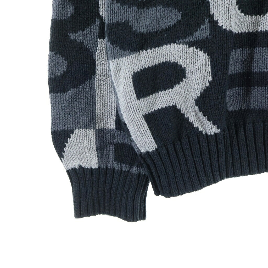 SUPREME(シュプリーム) 18AW Big Letter Sweater ビッグレター クルーネック 長袖ニットセーター ブラック/グレー