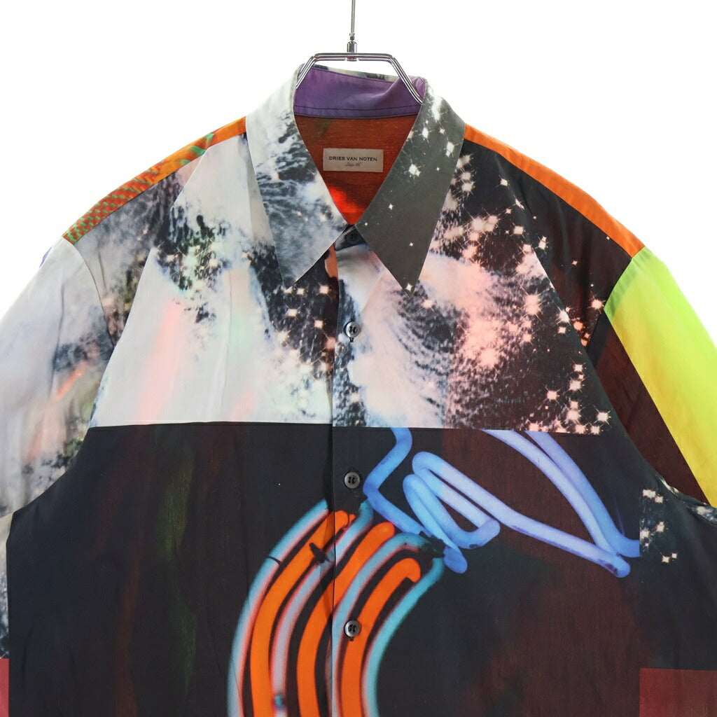 DRIES VAN NOTEN(ドリスヴァンノッテン) Graphic Open Collar Shirt グラフィック オープンカラー 半袖シャツ マルチ